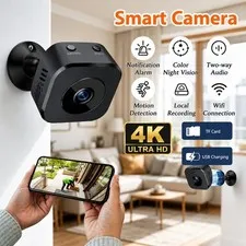 Mini WiFi Security Camera 4K HD Wireless NightVision Motion Detection 2Way Audio