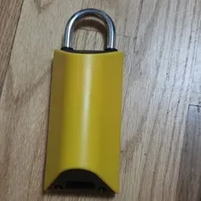 Yellow Steel Padlock with Silver and Black Accents