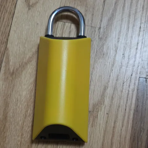 Yellow Steel Padlock with Silver and Black Accents
