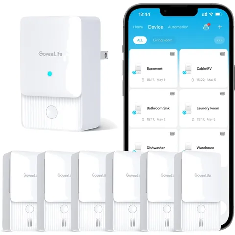 Smart Water Leak Detector 2 6 Pack WiFi Sensor Ultra-Long Range Alarm