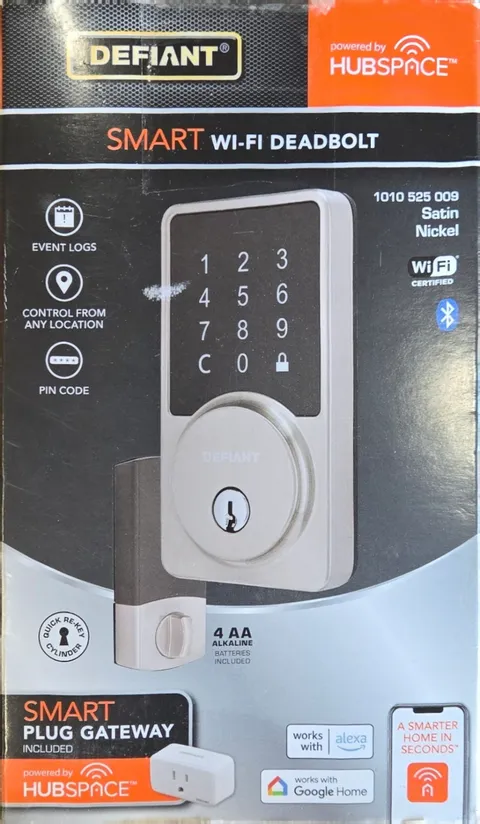Pre-Owned Defiant Smart WiFi Dead Bolt Powered By Hubspace - Google Home - Alexa