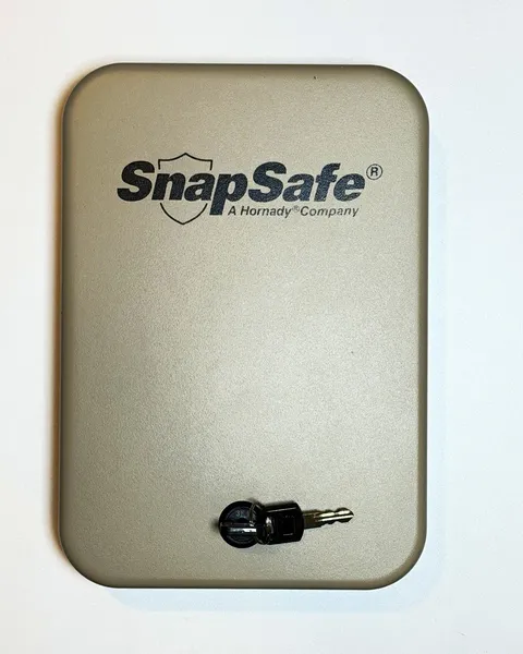 SnapSafe Portable Key Lock Metal Gun Safe Lockbox Case Gray Small