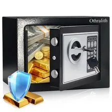 Mini Safe Box Money Security Digital Lock Box 9.05in Black Home Office Dorm Trav