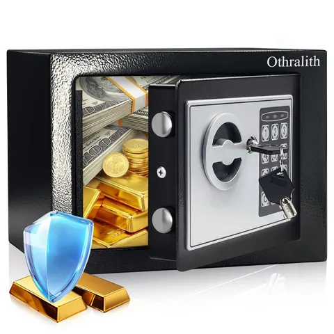 Mini Safe Box Money Security Digital Lock Box 9.05in Black Home Office Dorm Trav