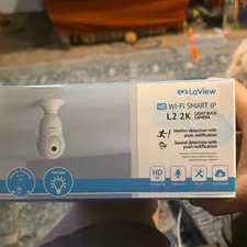 LaView L2 2K WiFi Light Bulb IP/Network Camera White Motion 2-Way Audio