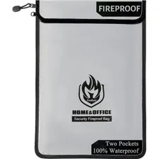 Fireproof Document Bag 2000℉, Waterproof Money Bag, Zipper Organizer