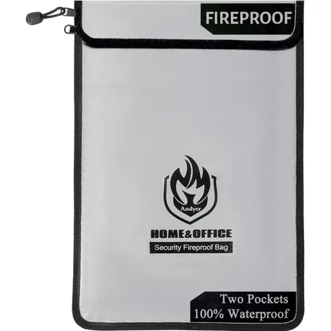 Fireproof Document Bag 2000℉, Waterproof Money Bag, Zipper Organizer