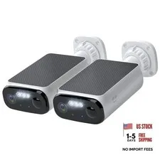 Falcon Smart Solar Battery Camera 2K+ – Outdoor Camera Wireless, 2 Pack