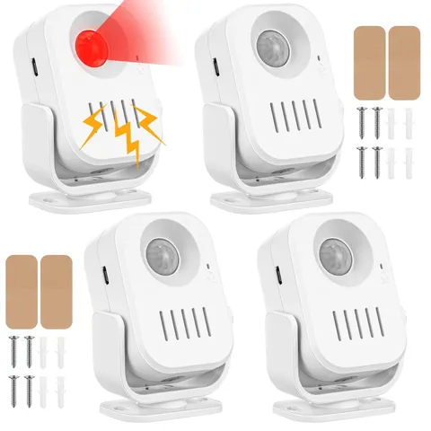 4 Pcs Recordable PIR Infrared Motion Sensor Activated Voice Motions Sensor De...