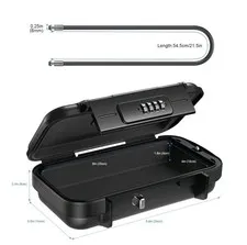 Portable Safe Box with Code, [Waterproof Anti-Theft ]Travel Safe, Combination...