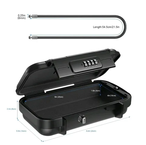 Portable Safe Box with Code, [Waterproof Anti-Theft ]Travel Safe, Combination...