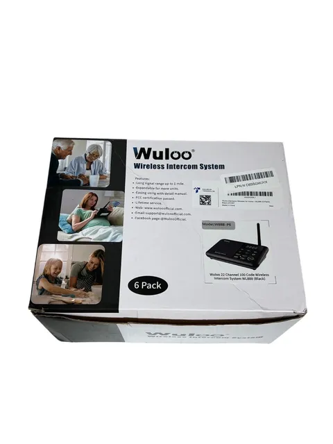 Wuloo Intercom System 6-Pack 22-Channel Long-Range FM Units Black Model WL888-P6