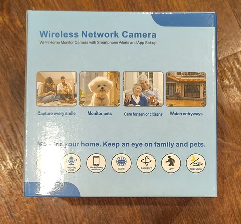 Smart Camera Wireless Wi-Fi IP 1080p Pan/Tilt Night Vision Motion, Blue Indoor
