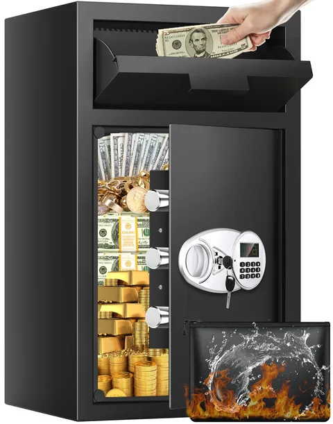 6.0 CU FT Extra Large Drop Safe for Business, Anti-Theft Money Drop Slot Safe...