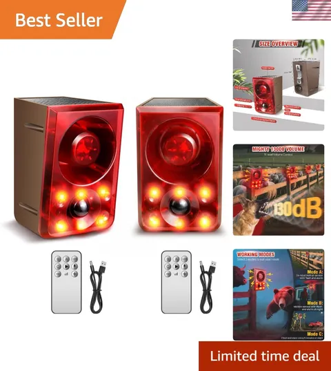 Solar Outdoor Motion Sensor Alarm, Dog Barking&Gunshot Sound,130db Loud | Sup...