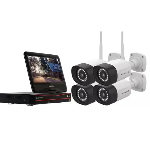 8 Channel Wireless NVR Surveillance Kit with 10.1 In. Monitor (4X 3MP Floodlight