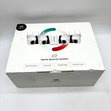 Cooau White 4-camera WiFi Wireless Solar 4MP UHD Home Security System C7