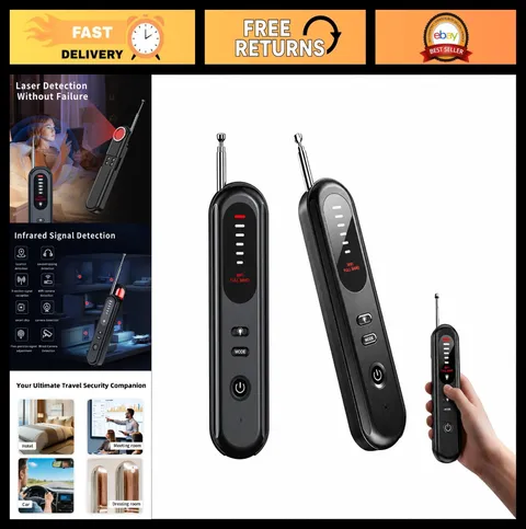 6-in-1 Anti-Spy Hidden Camera & GPS Bug Detector, RF Signal Scanner, Rechargeabl