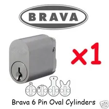 Oval cylinder - 6 PIN - Brava LOCK x1  Lock KEYED ALIKE !!!!