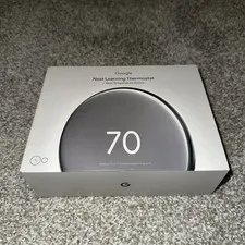 Google Nest Learning Thermostat 4th Gen w/ Sensor - Polished Silver - Brand New