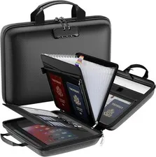 Fireproof Document Organizer with Lock & 13 Pockets for Important Files
