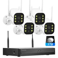 JENNOV 5MP CCTV Security Camera System Wireless 10CH NVR WIFI 24/7 Recording