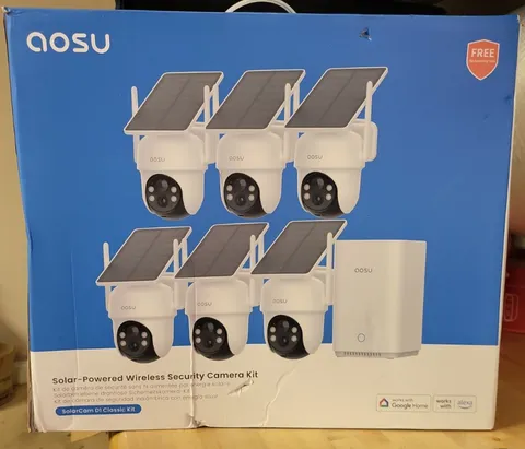 Aosu Solar-Powered Wireless Security Camera Kit SolarCam D1 Classic 6-Cam Kit