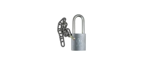 BEST Non-Key Retained SFIC Padlock with Chain, Brass, SS Shackle D5/16" H2"
