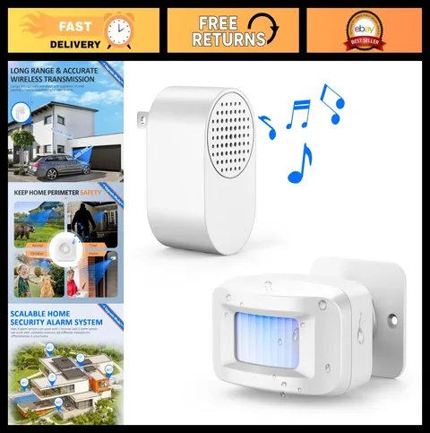 Wireless Driveway Alarm System - Weatherproof Motion Sensor Detector, 500FT Rang