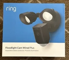 Ring Floodlight Cam Wired Plus Outdoor Flood Light Siren Black New Alexa 1080p