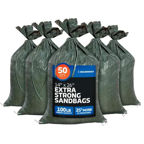 Heavy Duty Sandbags Empty Flood Barrier 14x26 Poly UV Resistant 50 Bags Construc