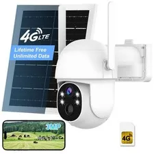 Wireless Solar Security Camera for Farms, RVs and Remote Property, No WiFi Ne...