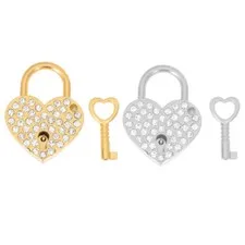 2 Sets Wishing Locks Keys Small Heart Padlock Diary Book Lock Wedding Bow Lock