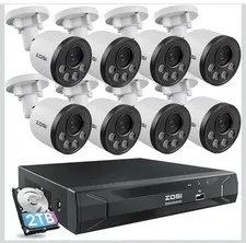 ZOSI 5MP 8CH PoE Security Camera System with Audio,H.265+ 5MP 8 Channel NVR 