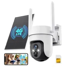 4G LTE Solar Wireless Outdoor Security Camera with 360° PTZ