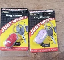  2 Plapie Key Finder Whistle LED Light Fob Key Ring Red & Pink YY 315 See Video