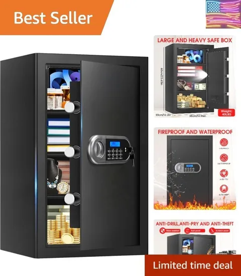 5.2 Cuft Large Safes for Home Use Fire and Water Proof, Anti-Theft Digital Se...