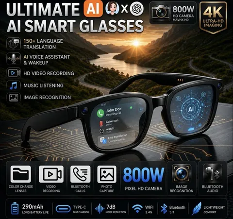 4kSmart Glasses HD Camera Bluetooth • iOS/Android | Ray-Ban Meta Alternative