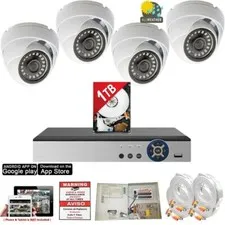 Evertech 8 Channel HD H265 DVR 4x 1080p CCTV Security Camera DVR System 1TB HDD