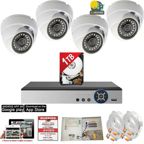 Evertech 8 Channel HD H265 DVR 4x 1080p CCTV Security Camera DVR System 1TB HDD
