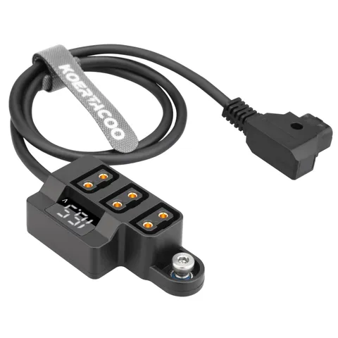 D-Tap 1×3 Power Splitter Adapter with Voltage Display & 1/4 Mounting Screws f...