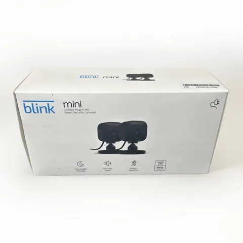 Blink Mini 2 Pack 1080p WiFi Security Camera Motion Detect Night Vision - Black