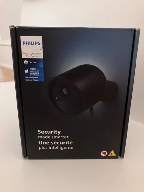 Philips Hue Secure Indoor/Outdoor Surveillance Camera, Black NEW