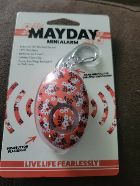 Mayday  Orange Defense Keychain Alarm Emergency Keyring NEW...