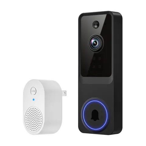SoraNari Wireless Video Doorbell 1080P FHD Night Vision Motion Detection Black