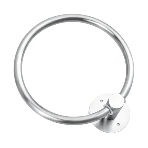 Modern Stainless Steel Towel Ring Easy Install No Tools Required 6 lb Load