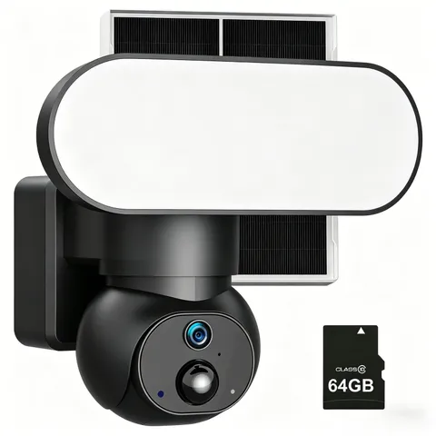 Solar Outdoor Camera Wireless with Motion Sensor Floodlight