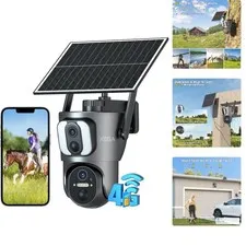 14400mAh Solar-Powered 4G Security Camera - HD Dual Lens for Remote Surveillance