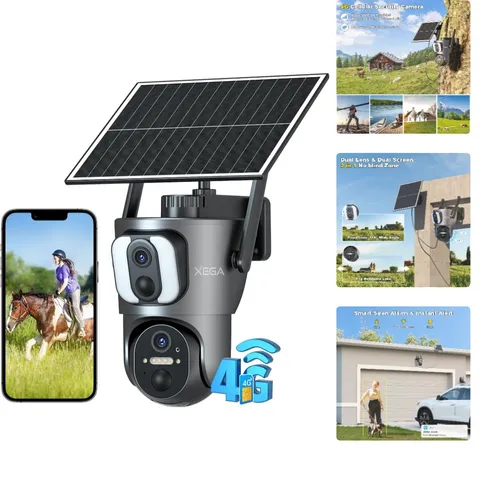 14400mAh Solar-Powered 4G Security Camera - HD Dual Lens for Remote Surveillance