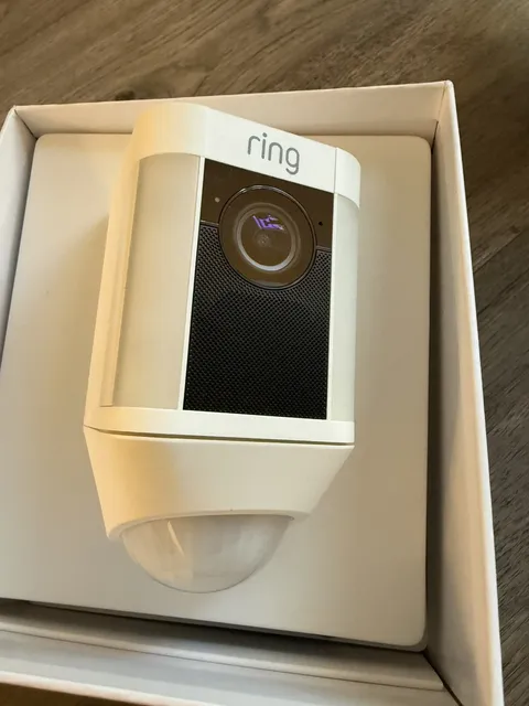 Ring Spotlight Cam Wireless White Outdoor Camera (Battery not included)